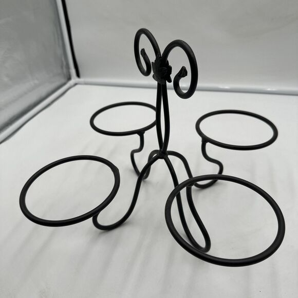 Longaberger Wrought Iron Dessert Caddy Condiment Bowl Holder Stand - Picture 2 of 4